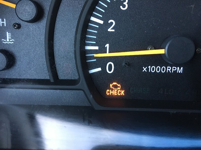 Check Engine Light on Dashboard